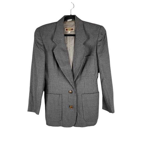 Joseph Abboud Made in Italy Houndstooth Blazer Jacket Size 4 - Picture 1 of 7